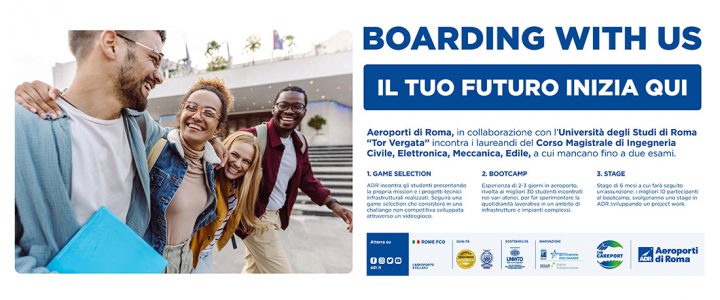 13 aprile 2023, Boarding with us – Il tuo futuro inizia qui – con Aeroporti di Roma